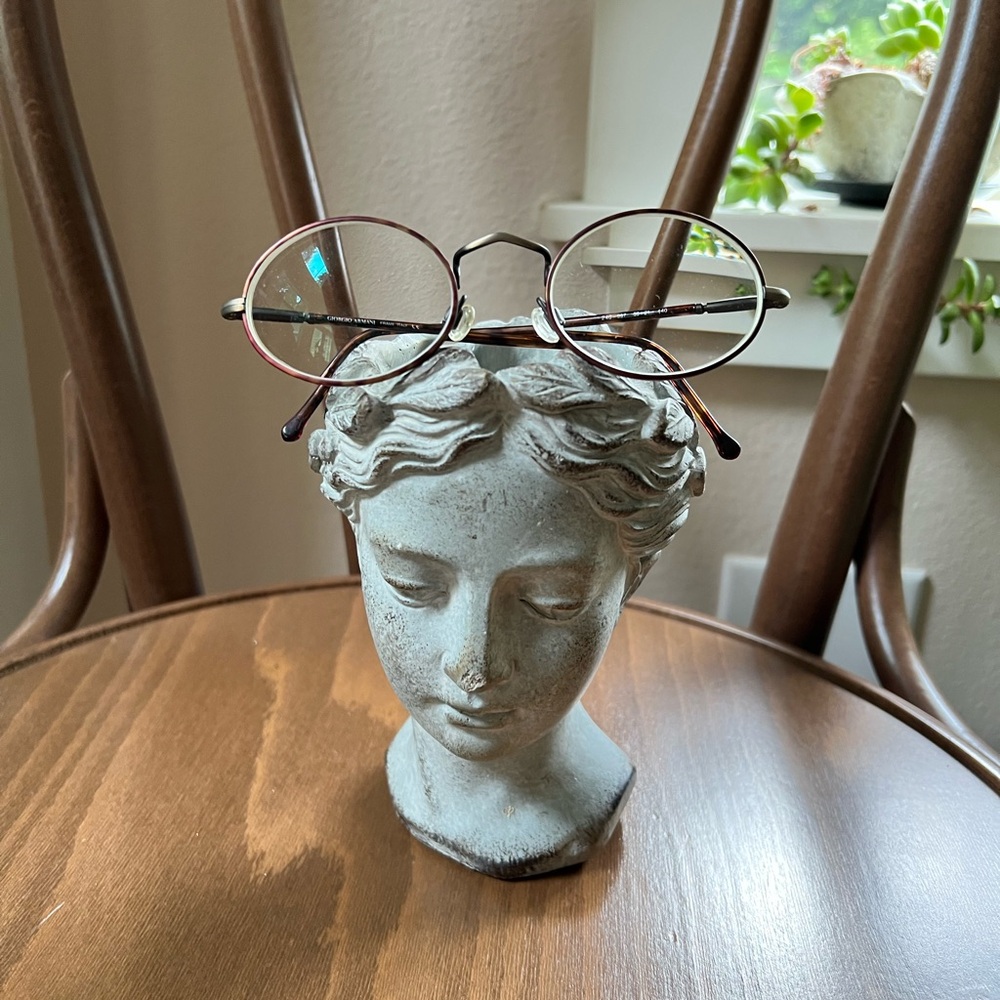 Vintage Giorgio Armani Tortoise Brown Wire Rim Oval Eyeglasses Frames Men’s 90s
